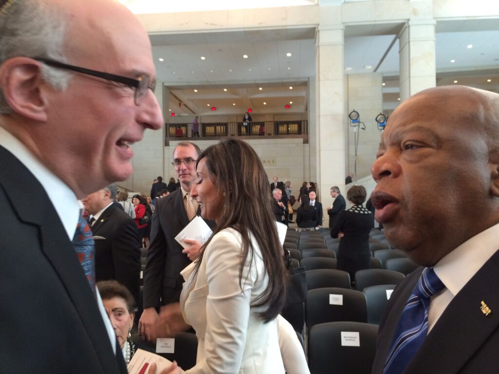 Robbie Solomon and John Lewis at US Capitol, April 16, 2015